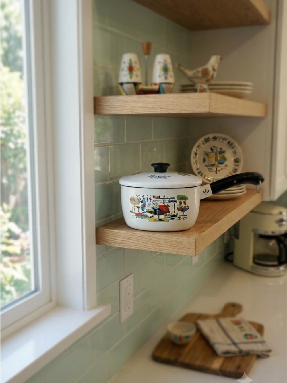 Rare Vintage 1960s MCM Enamel Saucepan with Lid 🍳✨